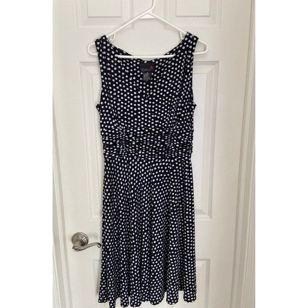 Black polkadotted Scarlett dress